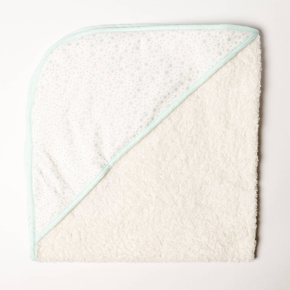 Hooded baby bath linen with star print